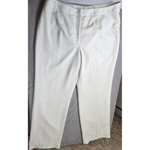 Peter Nygard Pants Womens Sz 16 White Wide Leg Lined Career Office Workwear